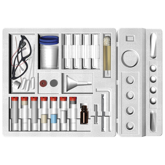 Thames & Kosmos Chemistry C1000 Set contents. Includes lab equipment, chemicals, and a full-color experiment manual for hands-on STEM learning.