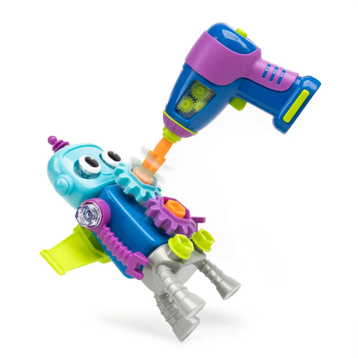 A Design & Drill Robot, fully assembled, with the final bolt put in his chest.