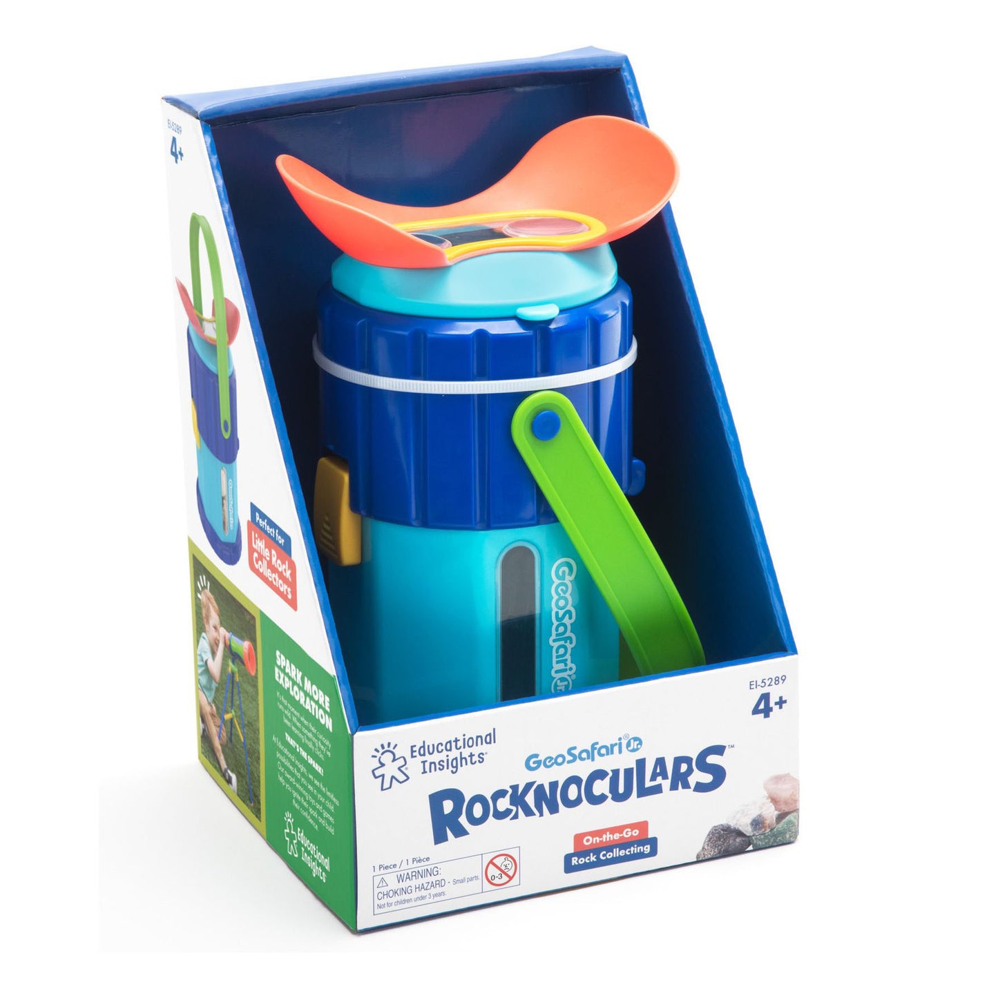 GeoSafari Jr. Rocknoculars: A kid-friendly magnifier with a storage compartment, handle, and 3x zoom for exploring rocks and nature up close.