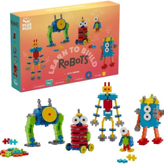 A colourful robot-building kit with interlocking pieces designed for STEAM learning.