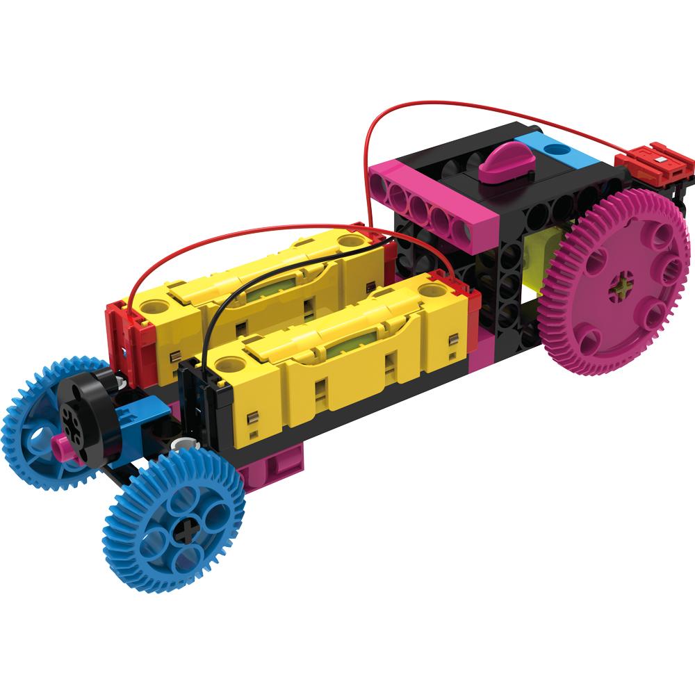 Thames & Kosmos Easy Electric Circuits kit with a fully built motorized vehicle. Hands-on STEM learning exploring electricity and circuits, perfect for kids ages 8+