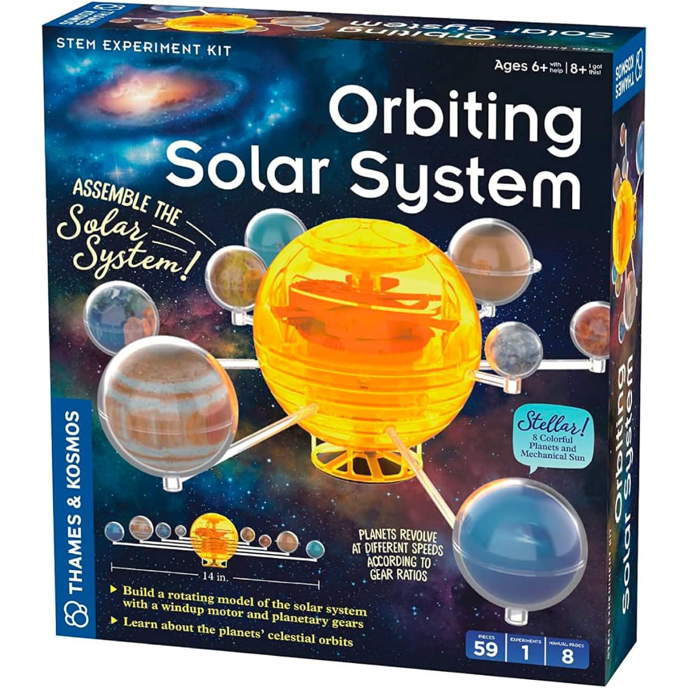 Thames & Kosmos Orbiting Solar System kit. Build a motorized model to explore planetary motion and space science through hands-on STEM learning.