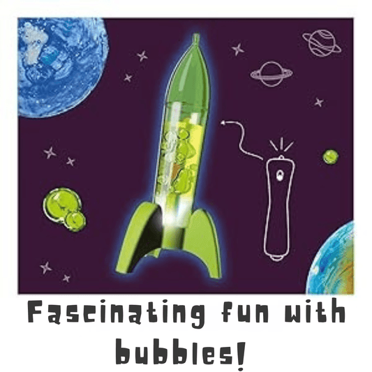 Thames & Kosmos Space Bubbles kit with a glowing rocket lamp experiment. Fascinating fun with bubbles, colorful reactions, and hands-on STEM learning for ages 8+.