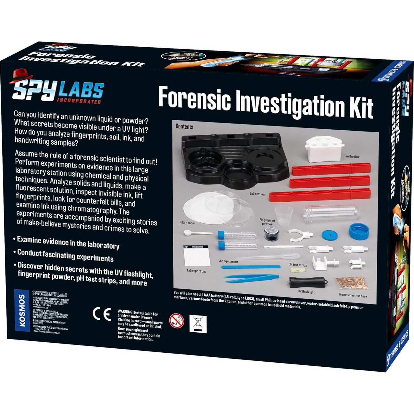 Spy labs forensic investigtion kit contents. Perfect gift for the budding scientist.