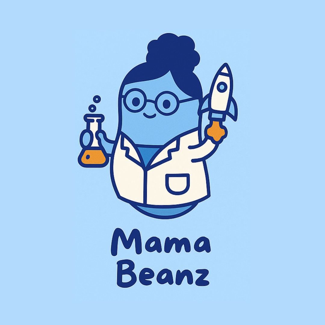 Clipart of Mama bean with science props