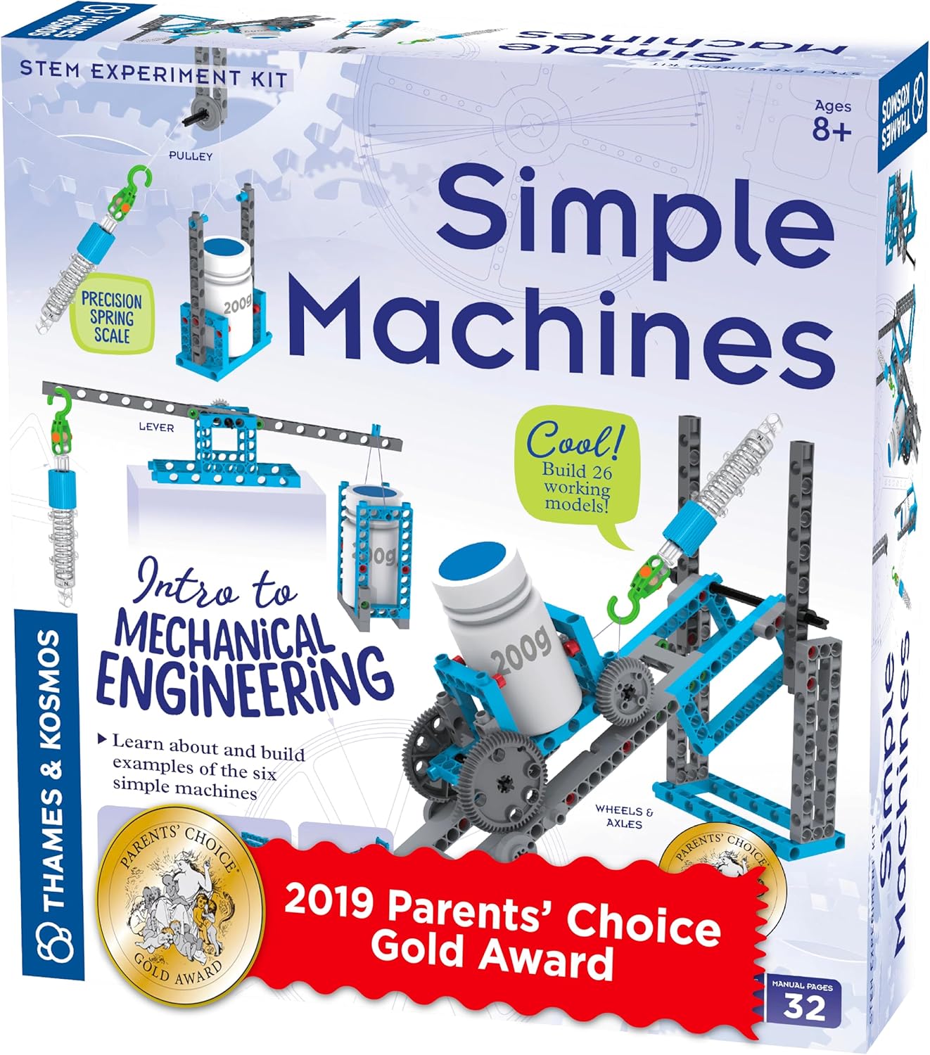 Thames & Kosmos Simple Machines kit. Build 26 models to explore mechanical physics, forces, and engineering concepts. A hands-on STEM learning set for ages 8+