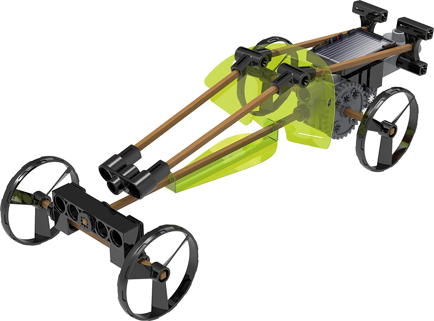 Thames & Kosmos Solar Powered Rovers kit featuring a fully assembled solar-powered rover. A hands-on STEM toy for kids ages 8+, exploring renewable energy and robotics—no batteries required