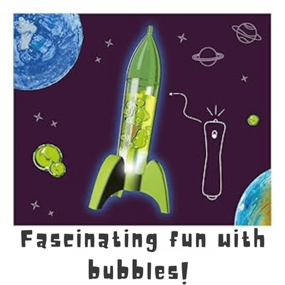 Thames & Kosmos Space Bubbles kit with a glowing rocket lamp experiment. Fascinating fun with bubbles, colorful reactions, and hands-on STEM learning for ages 8+.