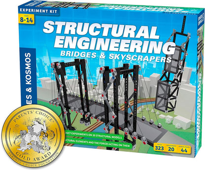Thames & Kosmos Structural Engineering kit. Build bridges and skyscrapers while exploring forces, stability, and STEM learning—perfect for aspiring engineers!
